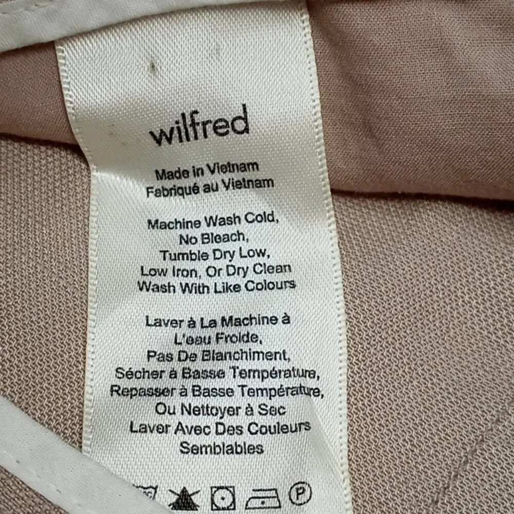 Wilfred Women's Light Brown Cropped Linen Blend Rolled Cuff Hem Pants Size 8